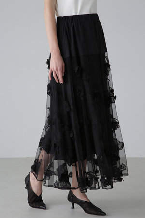 ADORE(アドーア)｜3Dレーススカート/ブラック の通販｜ELLESHOP