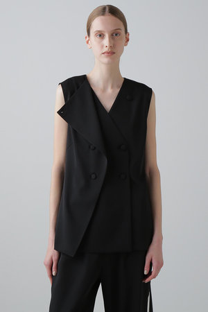 ADORE(アドーア)｜◇ストレッチダブルクロスジレ/ブラック の通販