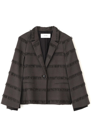 ADORE(アドーア)｜フリンジチェックジャケット/グレー の通販