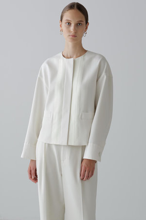 ADORE(アドーア)｜ストレッチジョーゼットジャケット/ホワイト の通販