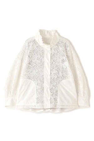 ADORE(アドーア)｜◇ナイロンダンプ×レースブルゾン/ホワイト の通販