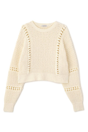 【未使用級】ADORE ミックスパターンニット 24年トップス ニット ADORE(アドーア)｜◇ミックスヤーンニット/ホワイト の通販｜ELLESHOP