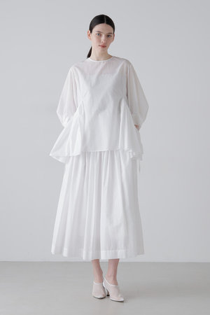 ADORE(アドーア)｜ナイロンコットンタフタスカート/ホワイト の通販