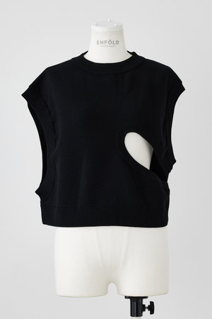 ENFOLD(エンフォルド)｜many holeベスト/ブラック の通販｜ELLESHOP