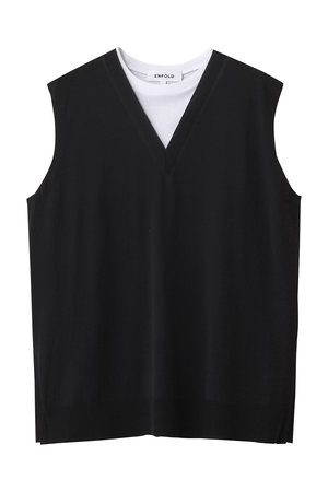 ENFOLD / エンフォルド | SQUARE-HEM PULLOVER プルオーバーシャツ | 38 | ネイビー | レディース ENFOLD（エンフォルド） | SQUARE-HEM PULLOVER プルオーバーシャツ