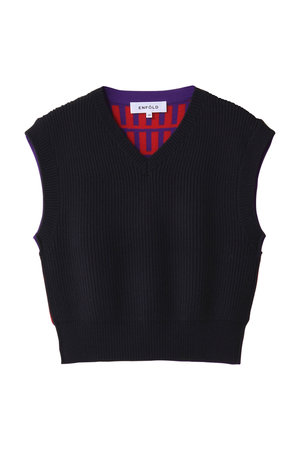 ENFOLD(エンフォルド)｜KNIT VEST/ベスト/ダークネイビー の通販