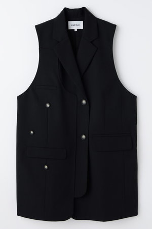 ENFOLD(エンフォルド)｜DOUBLE SUIT VEST/ブラック の通販｜ELLESHOP