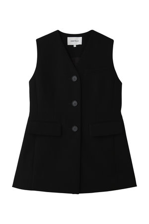 ENFOLD(エンフォルド)｜V-NECK VEST/ブラック の通販｜ELLESHOP・(エル