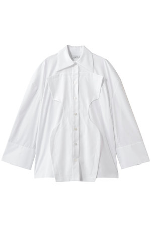 ENFOLD(エンフォルド)｜SILHOUETTE BIG SHIRT/ホワイト の通販