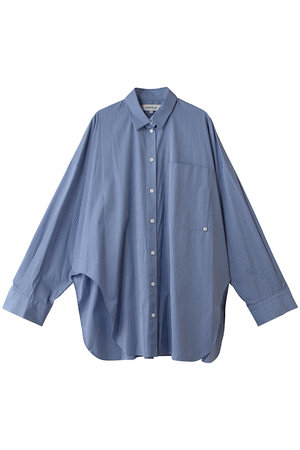 ENFOLDブルーシャツ ENFOLD(エンフォルド)｜TWO-WAY BASIC SHIRT/ブルー の通販｜ELLESHOP