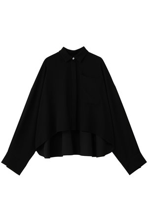 ENFOLD(エンフォルド)｜JUST-LENGTH SHIRT/ブラック の通販｜ELLESHOP