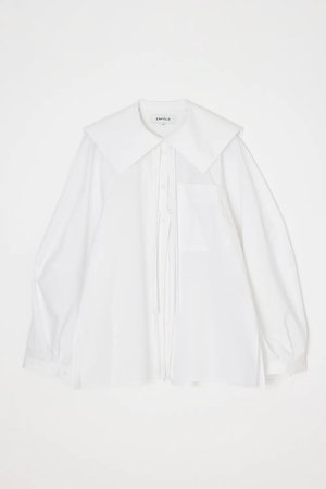 ENFOLD(エンフォルド)｜TWO-WAY RIBBON SHIRT/ホワイト の通販