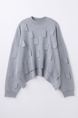 ENFOLD(エンフォルド)｜MONSTER KNIT PULLOVER/トップグレー の通販