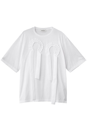 ENFOLD(エンフォルド)｜FRILL EMBLEM T-SHIRT/ホワイト の通販