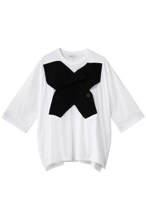 ENFOLD(エンフォルド)｜CROSS VEST T-SHIRT/ブラック の通販｜ELLESHOP
