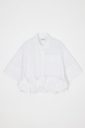 ENFOLD(エンフォルド)｜ROLL-UP DRAPE SHIRT/ホワイト の通販