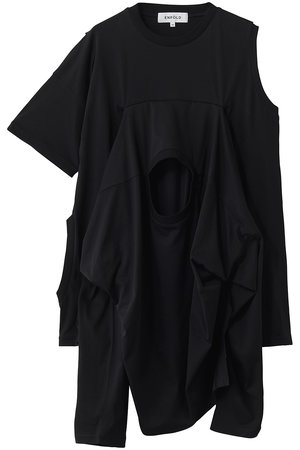ENFOLD(エンフォルド)｜MANY DRAPE T-SHIRT/ブラック の通販｜ELLESHOP