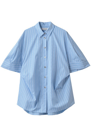 ENFOLD(エンフォルド)｜Compact Stripe 立体SH/シャツ/ライトブルー の