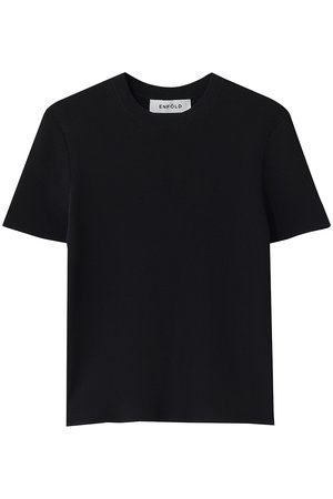 ENFOLD(エンフォルド)｜COMPACT T-SHIRT /Tシャツ/ブラック の通販