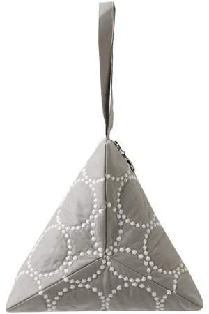 mina perhonen(ミナ ペルホネン)｜crystal pouch ポーチ L/グレー の