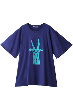 PLAIN PEOPLE(プレインピープル)｜ガゼルTシャツ/ブルー の通販