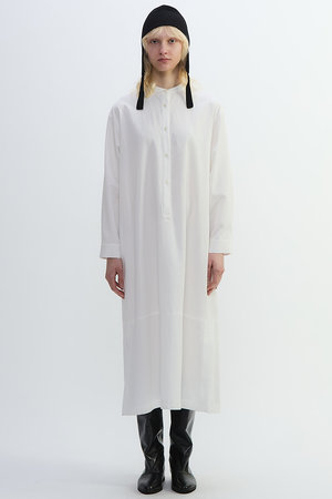 PLAIN PEOPLE(プレインピープル)｜綿麻高密度ツイルバンドカラーシャツ