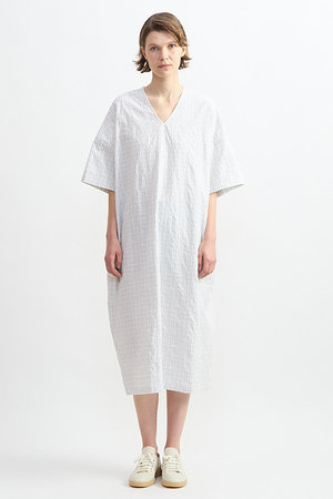 新品＊プレインピープル＊Vネックタックドレス　ワンピース　ゆったり PLAIN PEOPLE(プレインピープル)｜【予約販売】リップルチェックV
