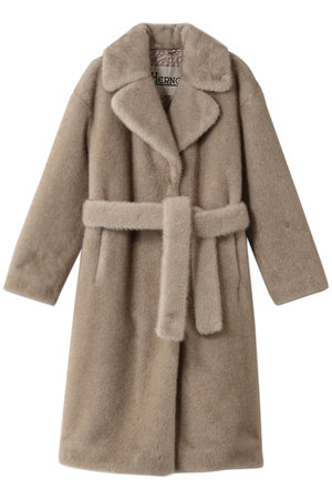 HERNO(ヘルノ)｜フェイクファー ロングコート/ベージュ の通販