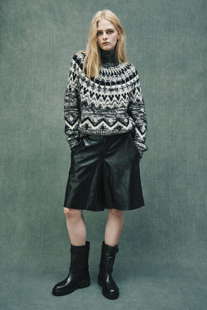 BATONER バトナー ノルディックニット ブラック メンズサイズ１ BATONER / バトナー | MOHAIR NORDIC CREW NECK (メンズ) - Black