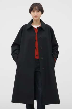 MARGARET HOWELL(マーガレット・ハウエル)｜WOOL POPLIN COAT/ブラック