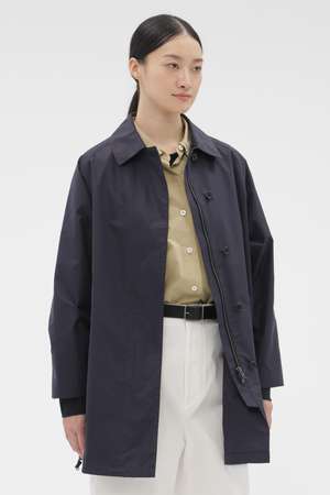 マーガレットハウエル ナイロンツイル ステンカラーコート ネイビー 紺 MARGARET HOWELL（マーガレットハウエル）の「CAVARLY TWILL（ステン