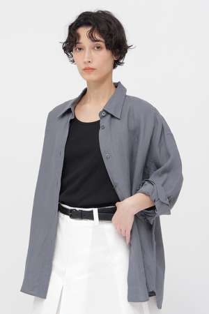 MARGARET HOWELL / マーガレットハウエル | 2022SS | LINEN VOILE プルオーバーシャツ | 2 | ライトグレー | レディース MARGARET HOWELL(マーガレット・ハウエル)｜SHIRTING LINEN SHIRT