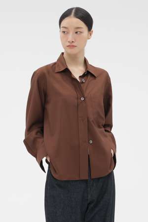 MARGARET HOWELL(マーガレット・ハウエル)｜MATT SILK SHIRT/ブラウン
