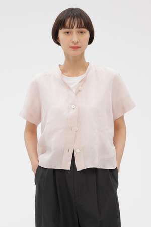 MARGARET HOWELL(マーガレット・ハウエル)｜LINEN VOILE SHIRT/ピンク