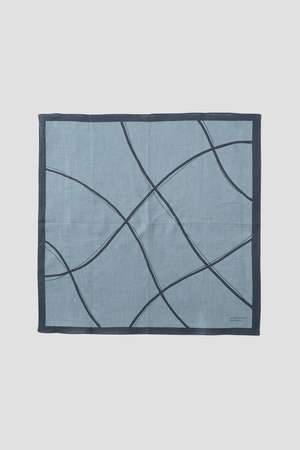 MARGARET HOWELL(マーガレット・ハウエル)｜LINEN FRAME HANKY/ブルー