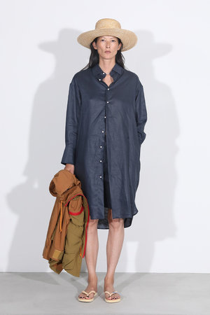 最終お値下げ　マディソンブルー リネン　ワンピース　シャツ MADISONBLUE(マディソンブルー)｜OVERSIZED SPLIT TUCK OP LINEN