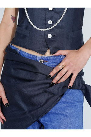 MADISONBLUE(マディソンブルー)｜SCARF LINEN リネンスカーフ/ネイビー