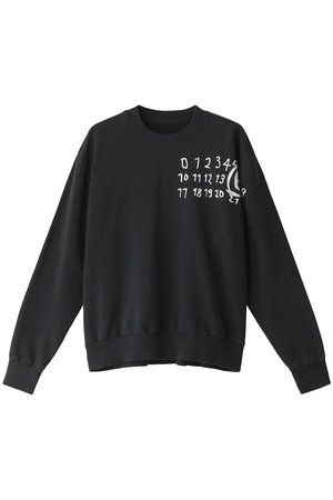 MM6 Maison Margiela(エムエム6 メゾン マルジェラ)｜Numeric logo スウェットシャツ/ブラック  の通販｜ELLESHOP・(エル・ショップ)