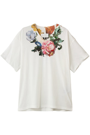 Maison Margiela(メゾン マルジェラ)｜フラワーVネック Tシャツ/オフ