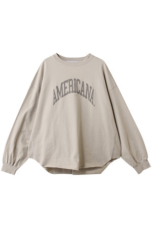 Americana(アメリカーナ)｜USED加工ロングスリーブTシャツ/グレージュ