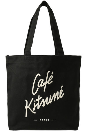 UNISEX】【CAFE KITSUNE】トートバッグ/ブラック の通販