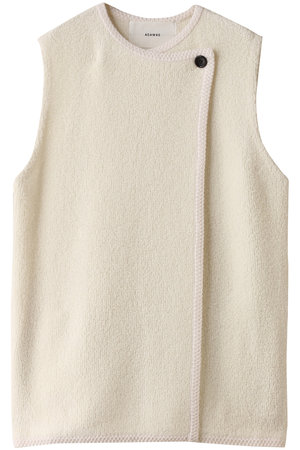 ADAWAS(アダワス)｜ループニット ジレ/ナチュラル の通販｜ELLESHOP 