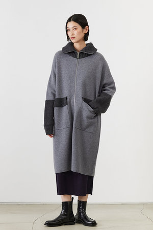 ADAWAS(アダワス)｜ULTRAFINE メリノニット コート/グレー の通販
