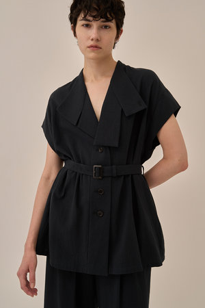 AKIRANAKA(アキラナカ)｜Rachele シャツ/ネイビー の通販｜ELLESHOP
