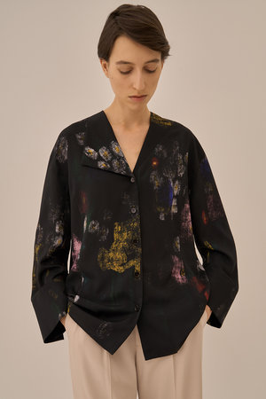 AKIRANAKA(アキラナカ)｜Sabi シャツ/ブラック の通販｜ELLESHOP