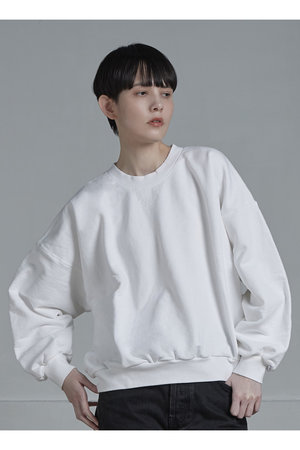 sisii(シシ)｜【UNISEX】クロップド スウェット クルー/ホワイト の