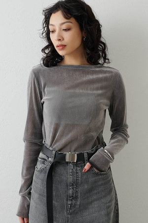 Whim Gazette(ウィム ガゼット)｜フロッキーバックシャンカットソー