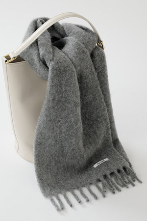 Whim Gazette(ウィム ガゼット)｜ブークレー無地ストール/グレー の  