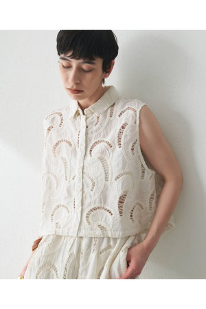Whim Gazette(ウィム ガゼット)｜エンブロイダリーフレンチスリーブ