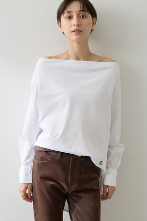 今季未使用2025★定価2.5万★ウィムガゼット ブロードオフショルダーブラウス Whim Gazette(ウィム ガゼット)｜ブロードオフショルダーブラウス/オフ